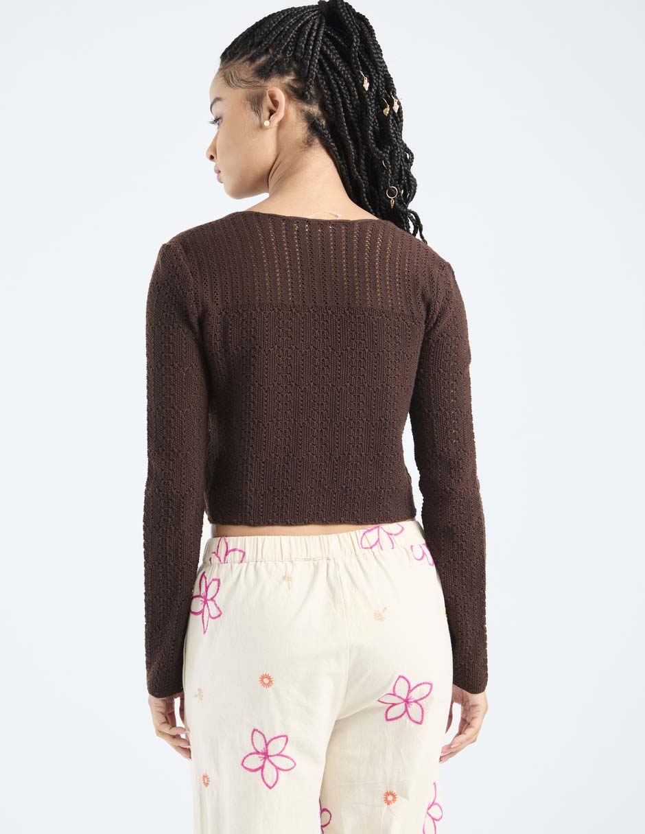 Suéter cuello V para mujer 2