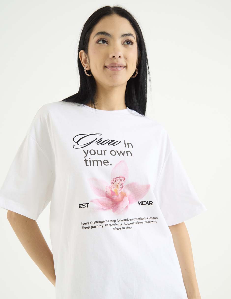 Playera manga corta cuello redondo para mujer 4