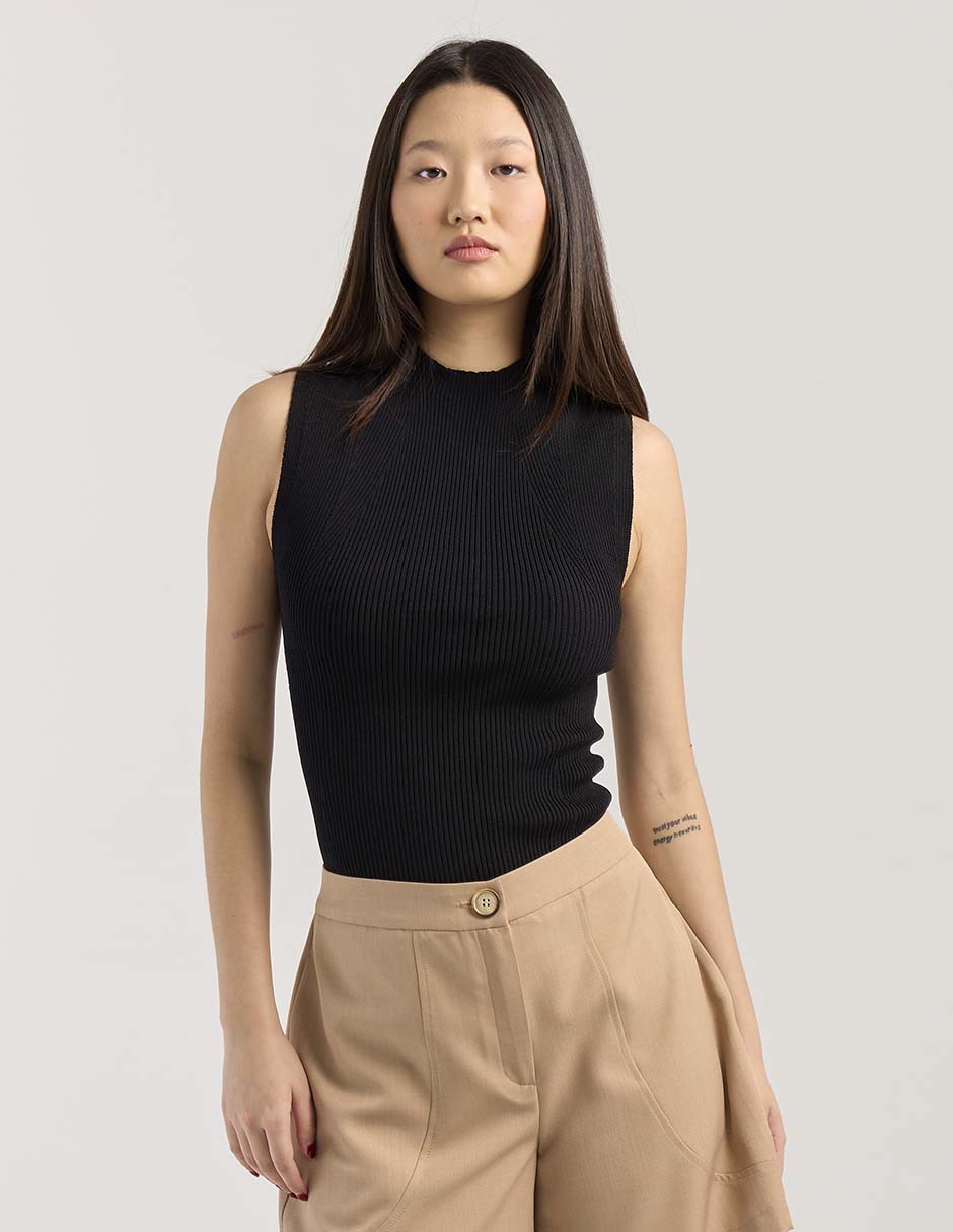 Top cuello redondo