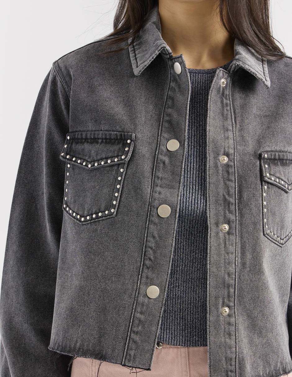 Chamarra denim de mezclilla para mujer 4