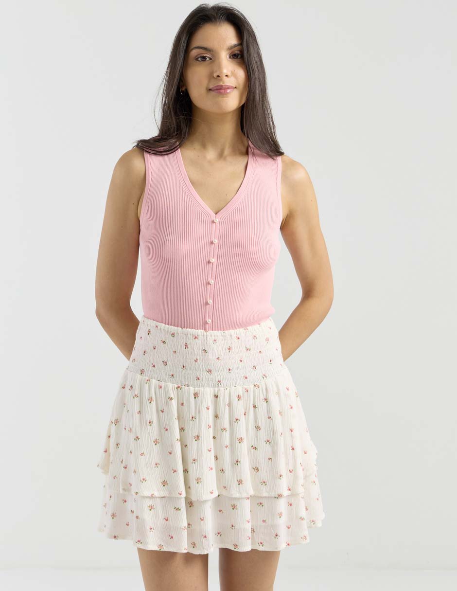 Falda mini a la cintura