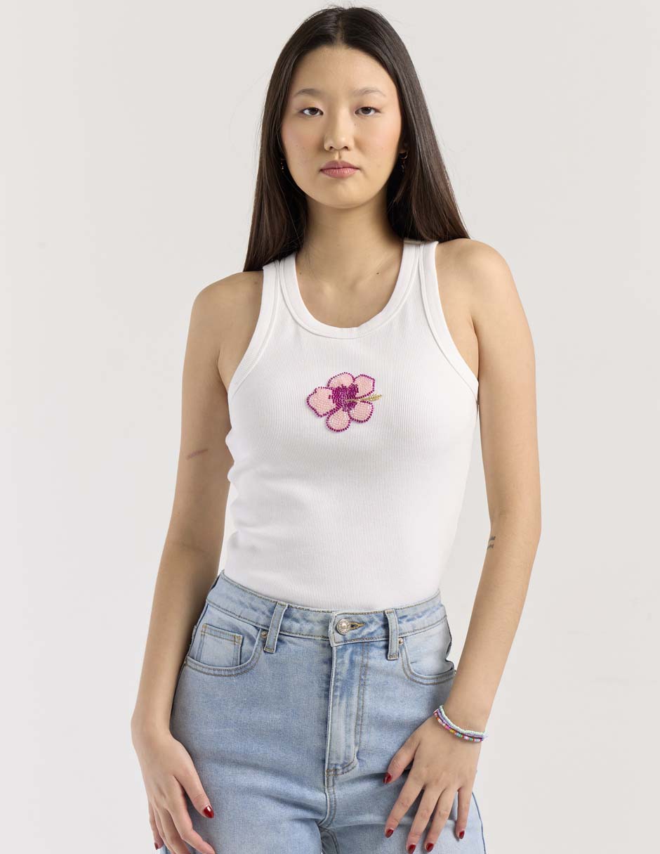 Top cuello redondo tirante ancho