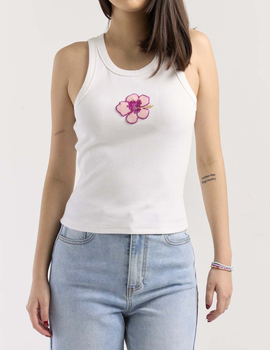 Top cuello redondo tirante ancho 5
