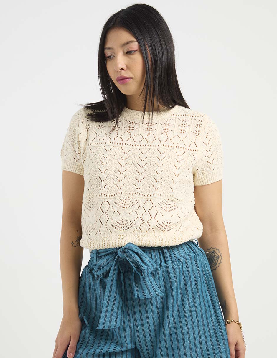 Blusa manga corta para mujer