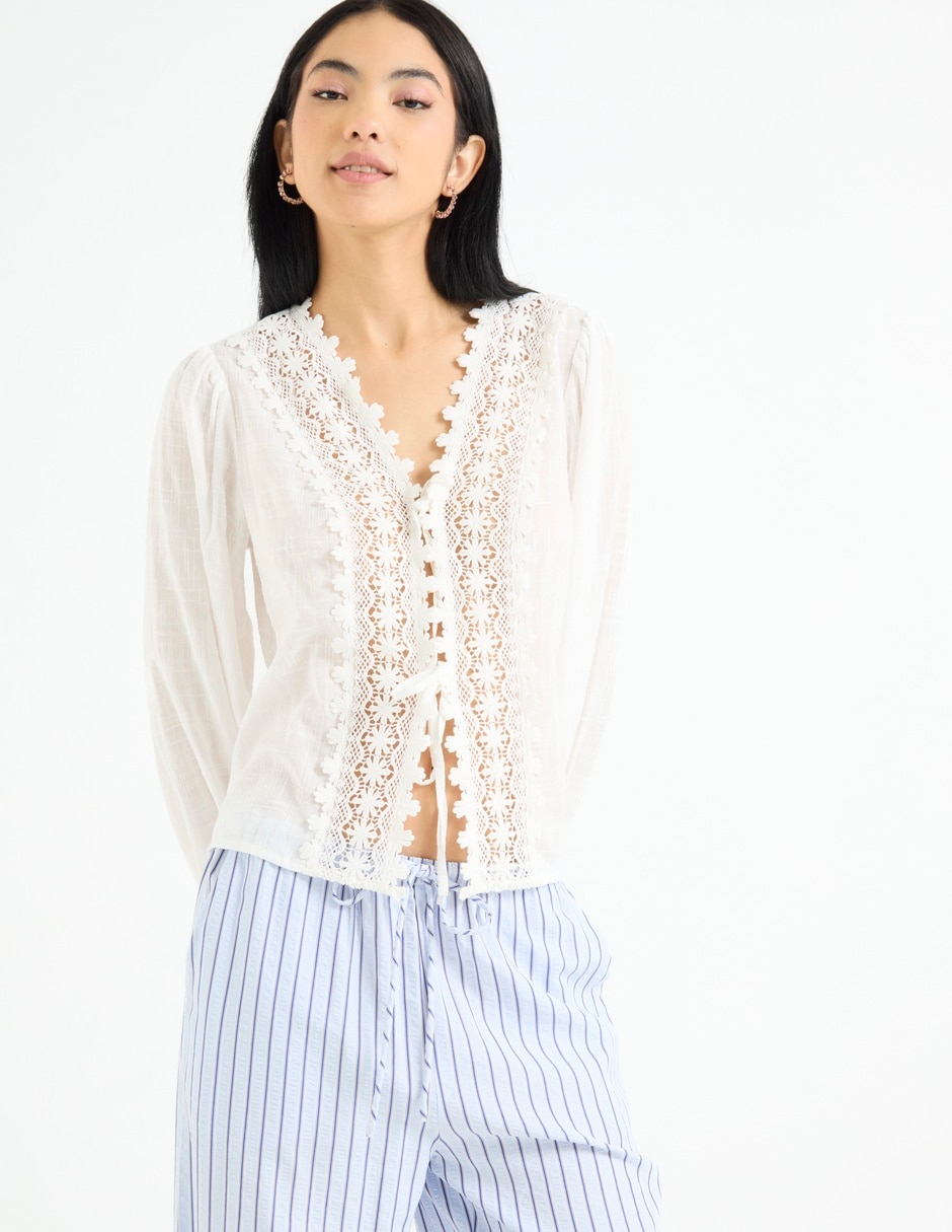 Blusa manga larga para mujer