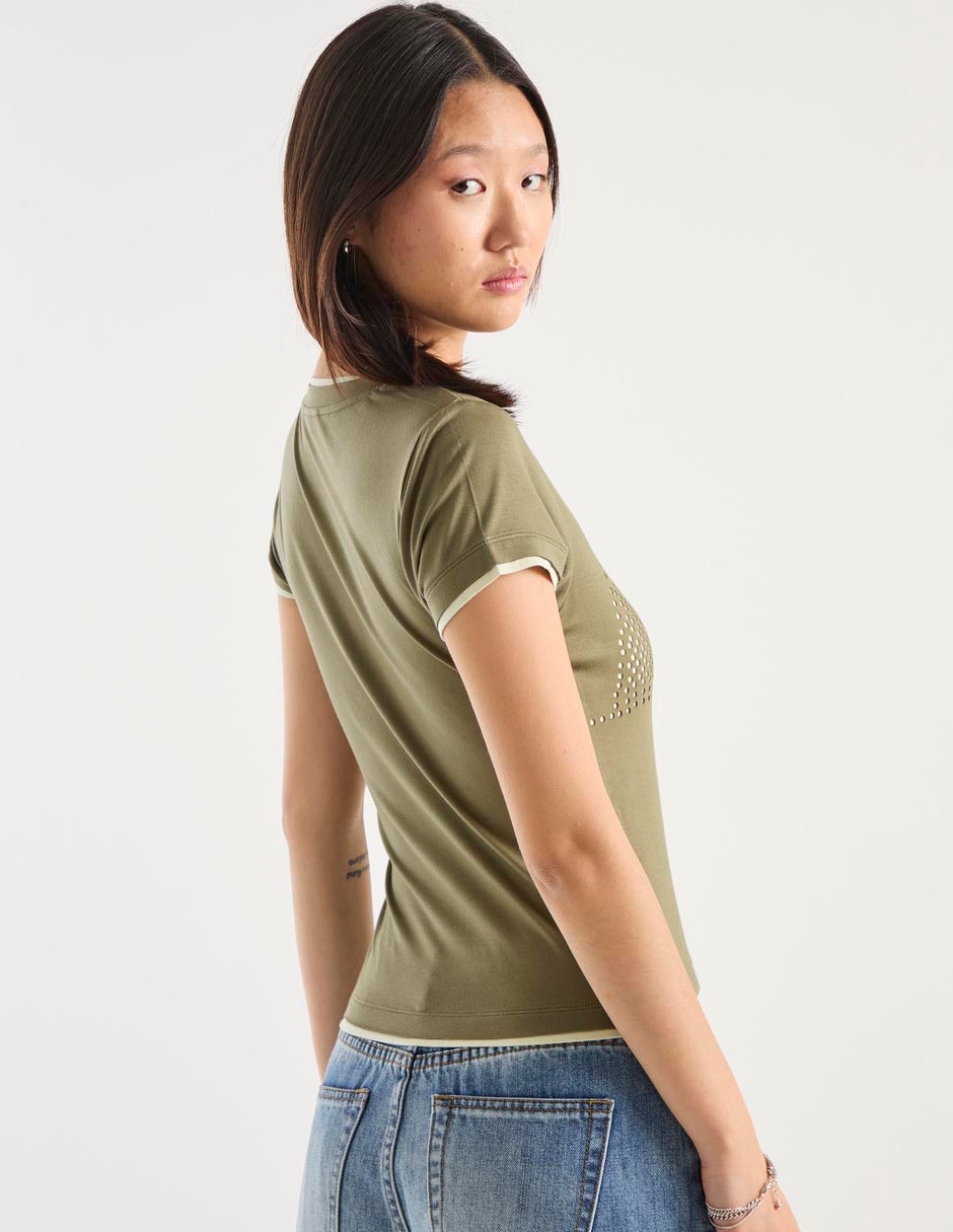 Playera manga corta cuello redondo para mujer 2