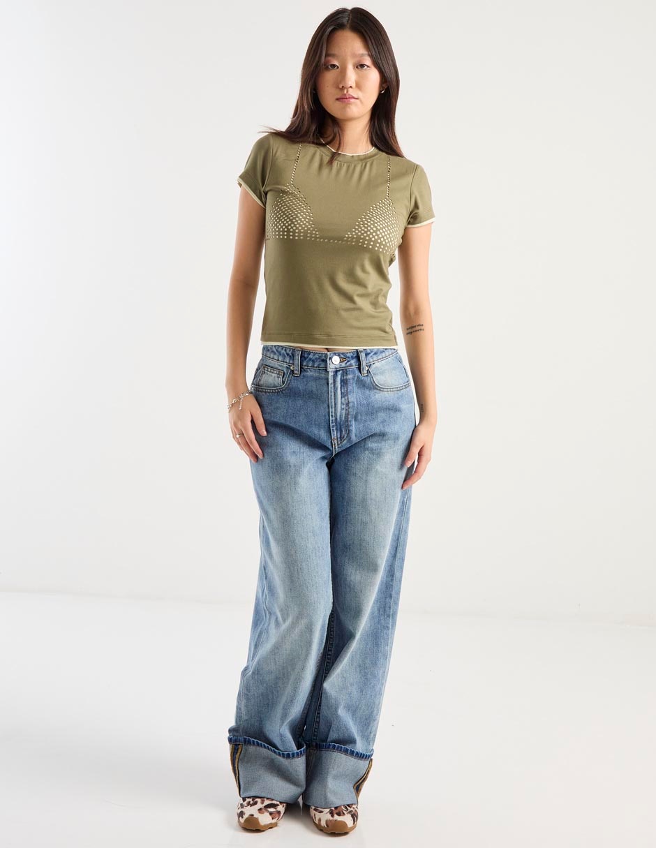 Playera manga corta cuello redondo para mujer 3