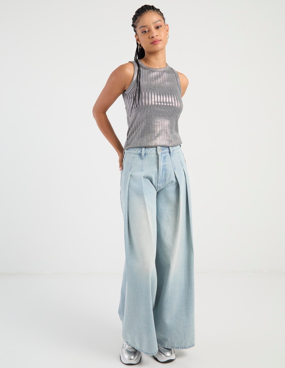 Jeans relaxed wide leg para mujer 2