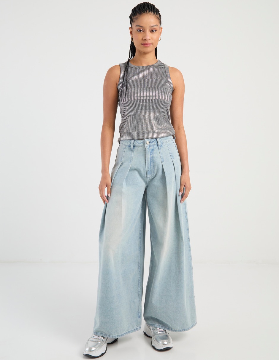 Jeans relaxed wide leg para mujer 3