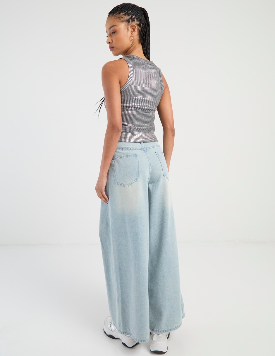 Jeans relaxed wide leg para mujer 6