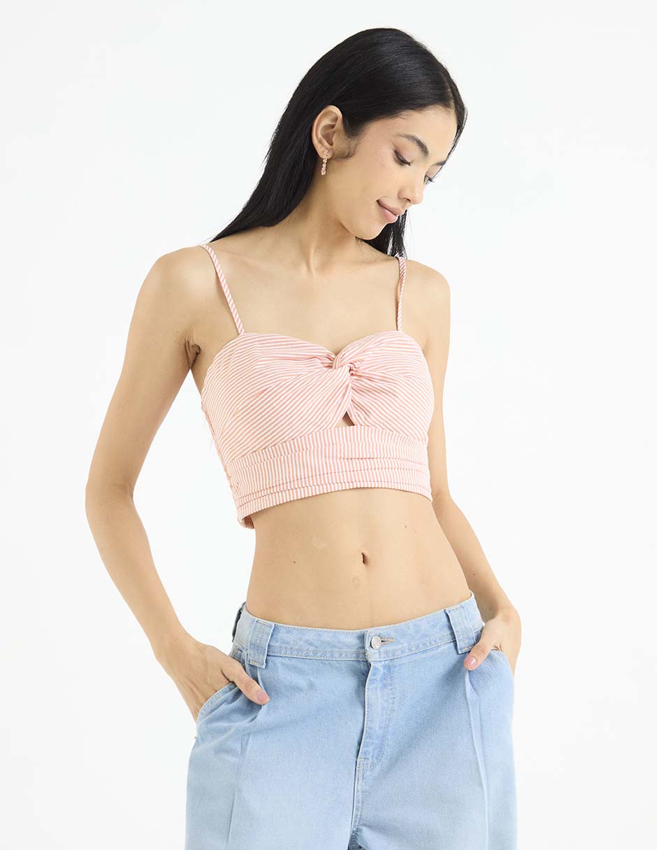 Top escote corazón tirante ajustable Top escote corazón tirante ajustable