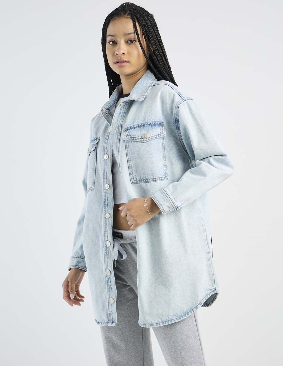 Chamarra denim de mezclilla para mujer 2