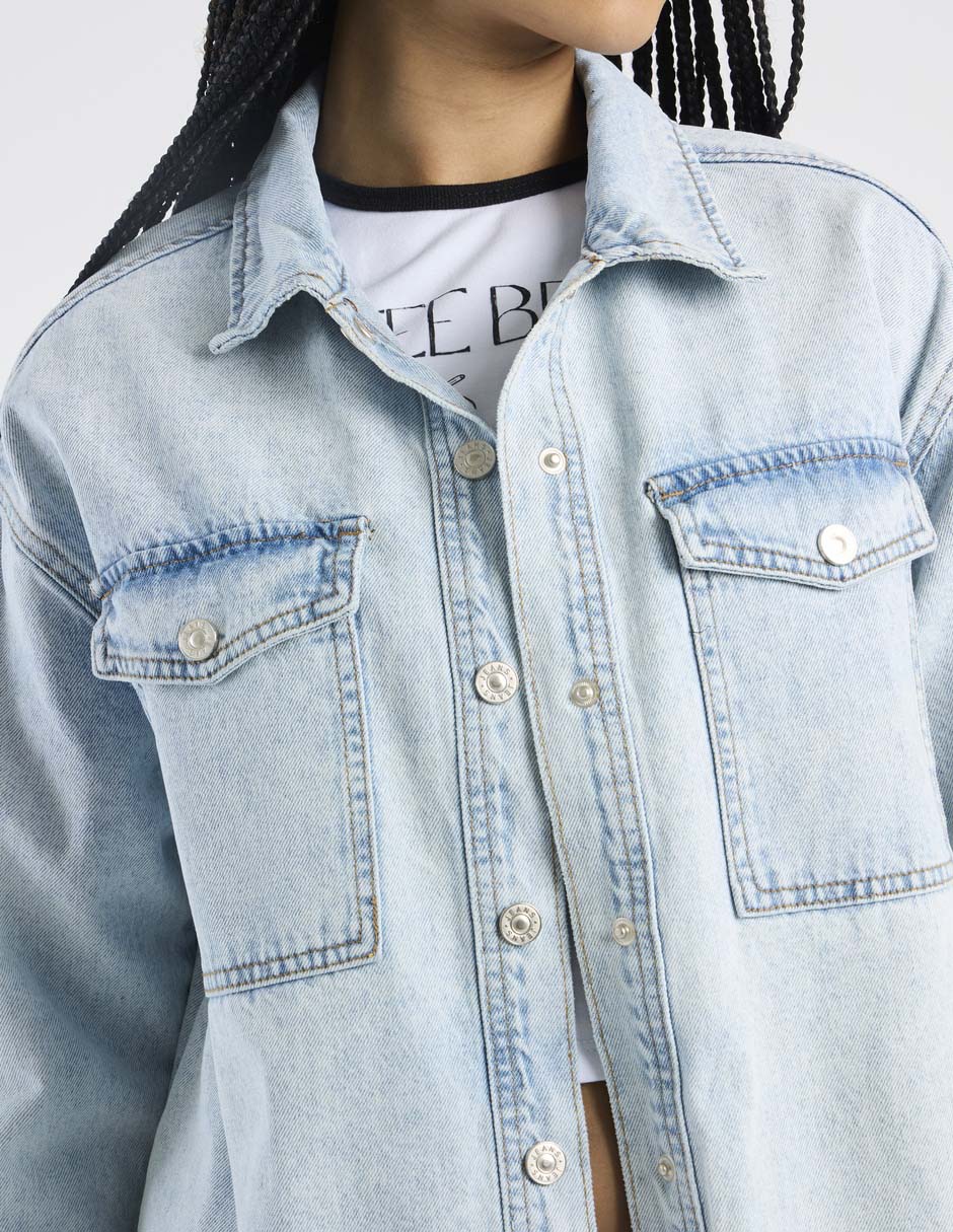 Chamarra denim de mezclilla para mujer 4