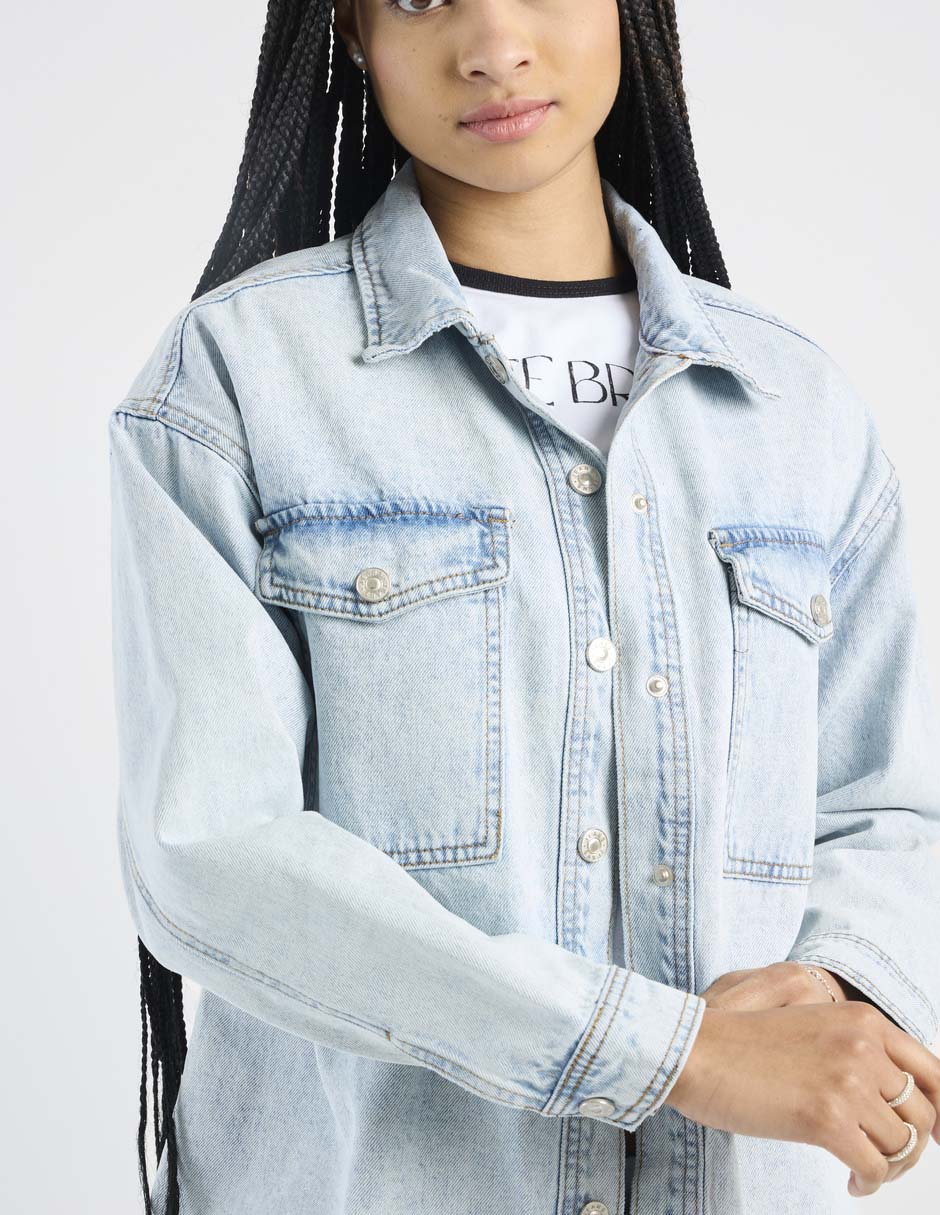 Chamarra denim de mezclilla para mujer 5