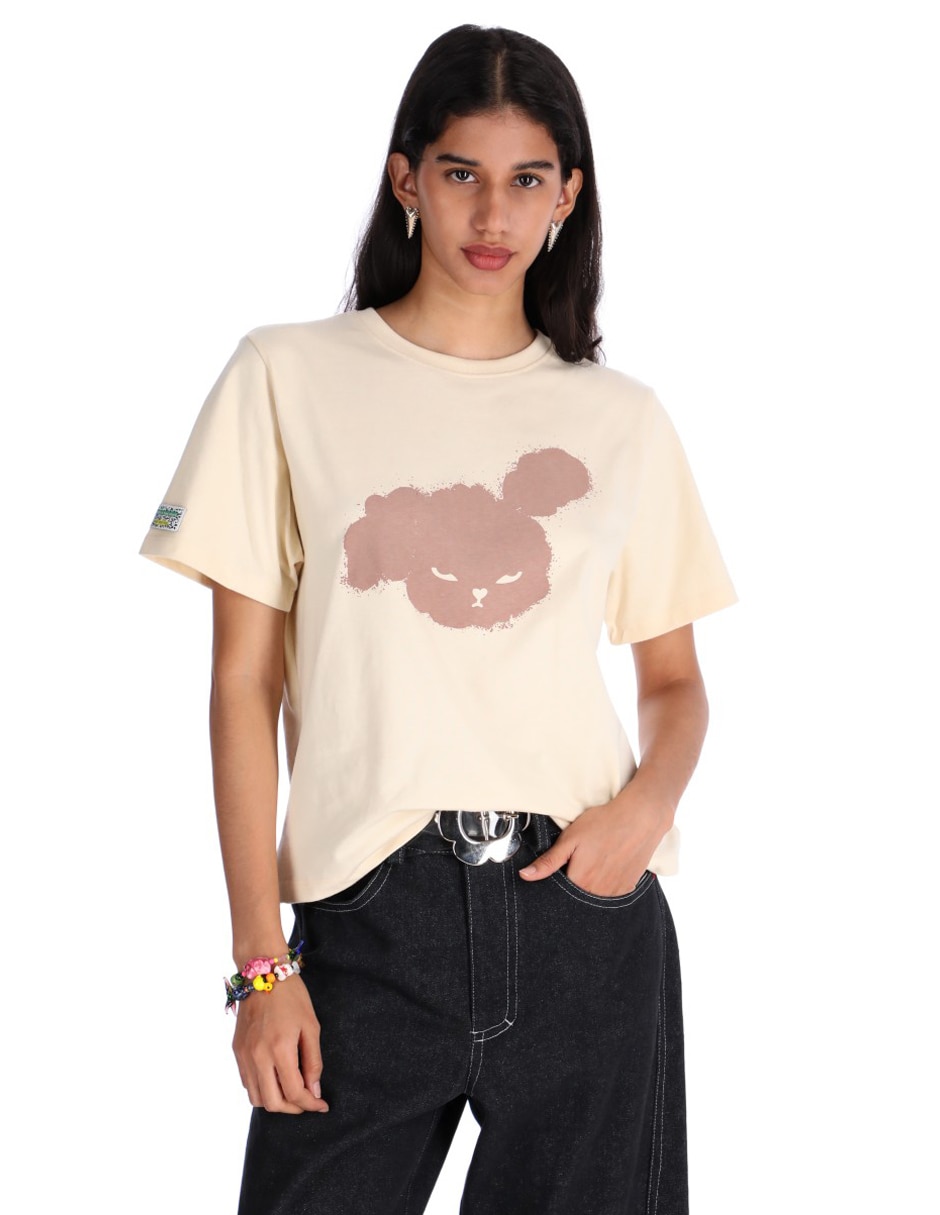 Playera manga corta Me & My Friends cuello redondo para mujer