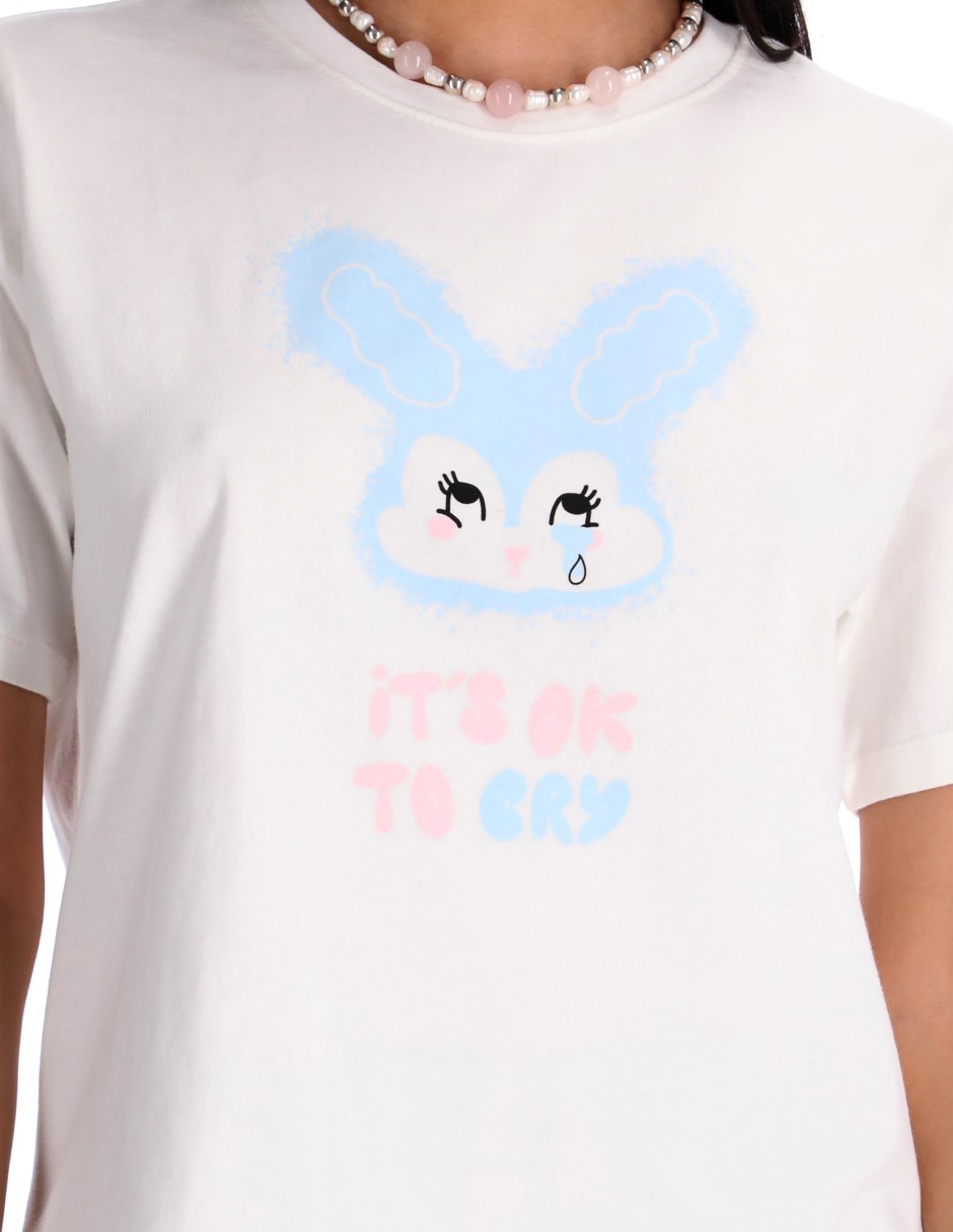 Playera manga corta Me & My Friends cuello redondo para mujer 4
