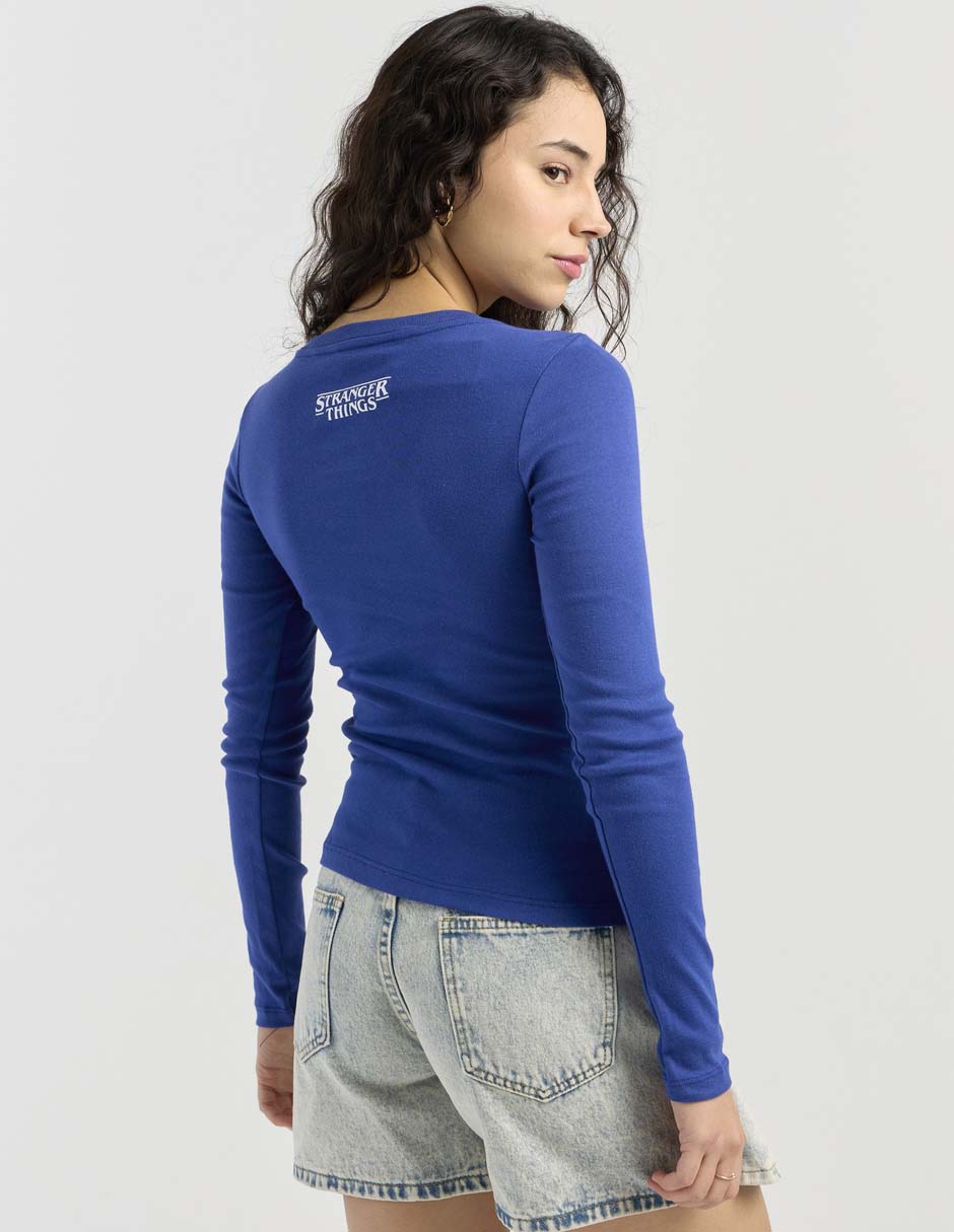 Playera manga larga cuello redondo para mujer 2
