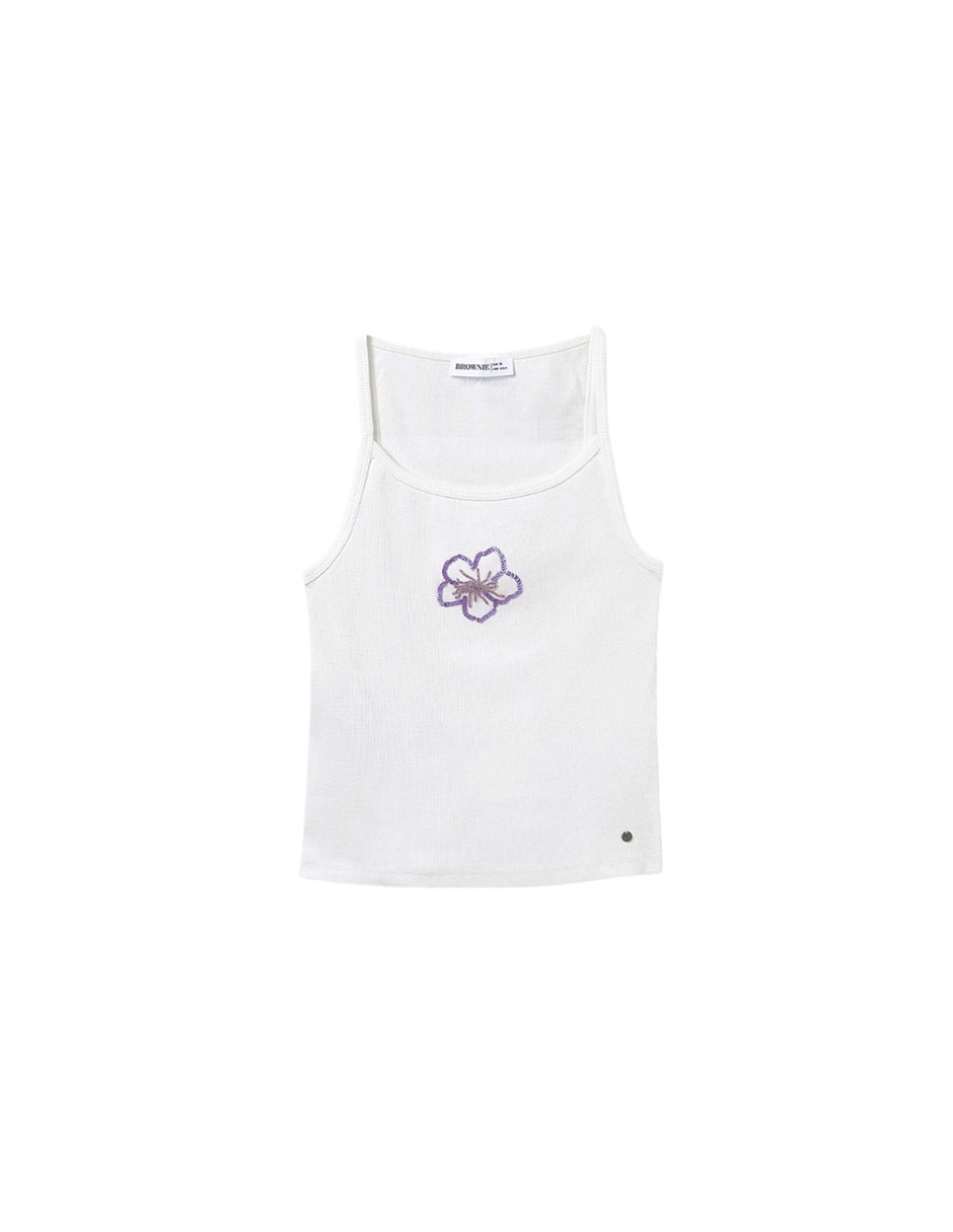 Top cuello edondo escote regular tirante delgado 7