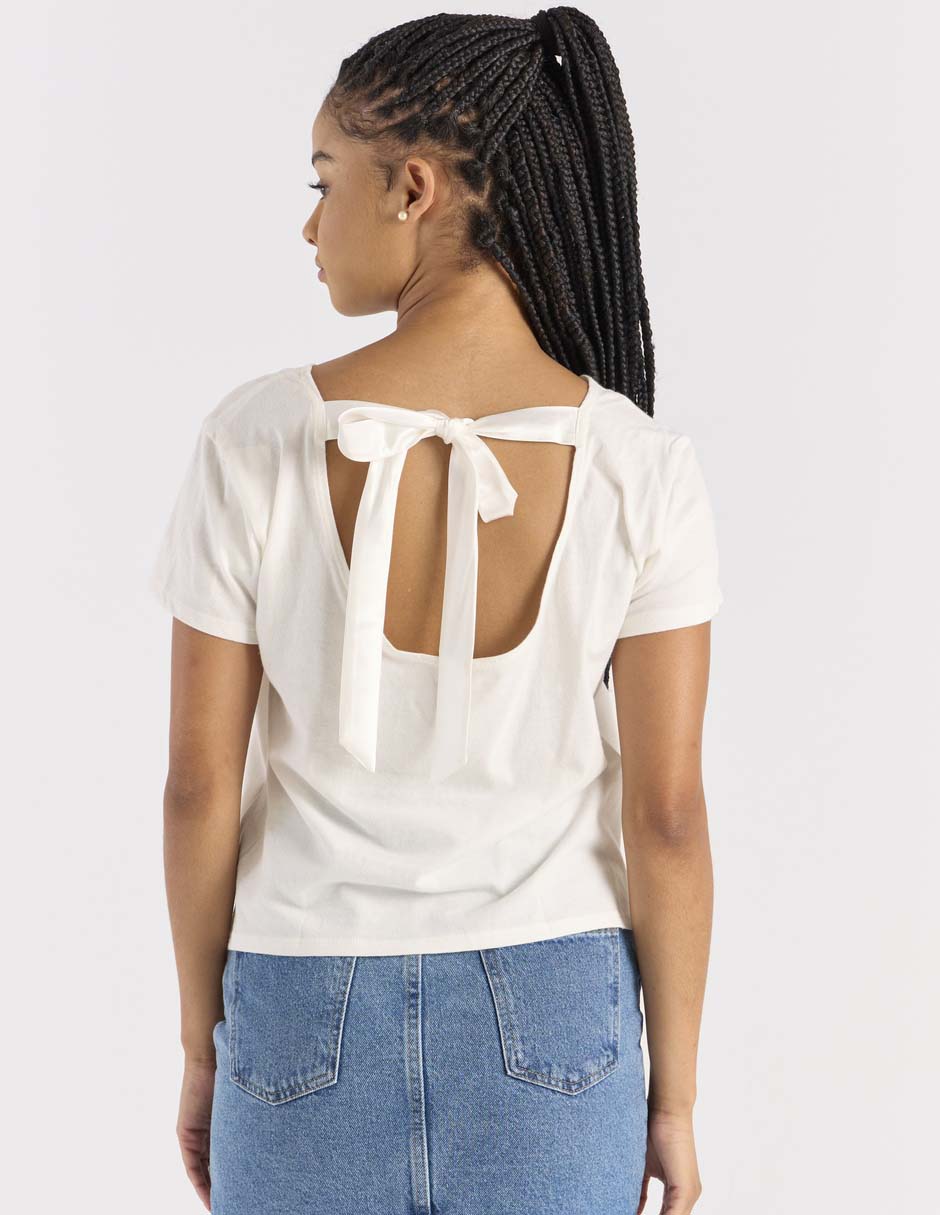 Playera manga corta cuello redondo para mujer 2