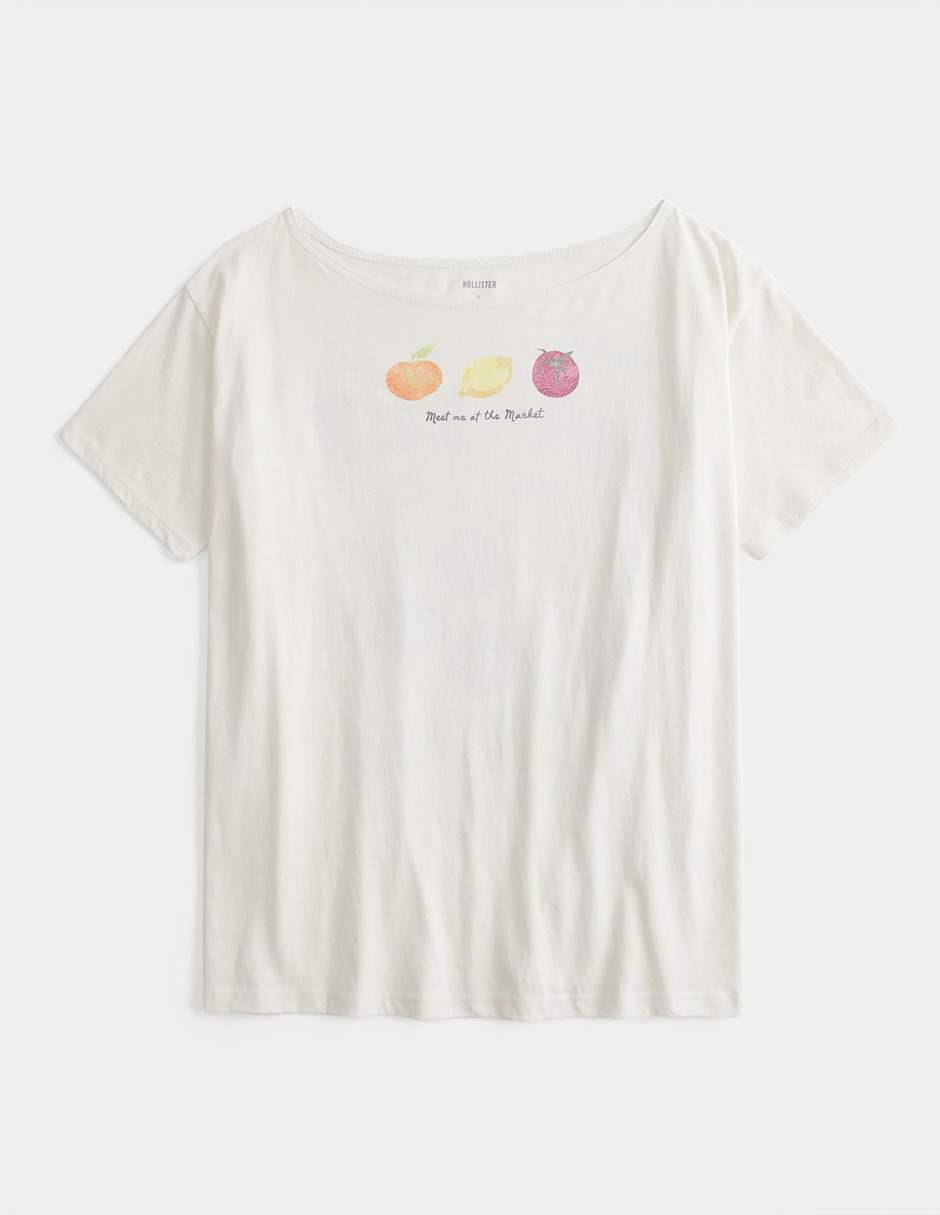 Playera manga corta cuello ojal para mujer