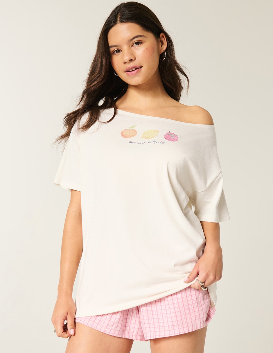 Playera manga corta cuello ojal para mujer 2