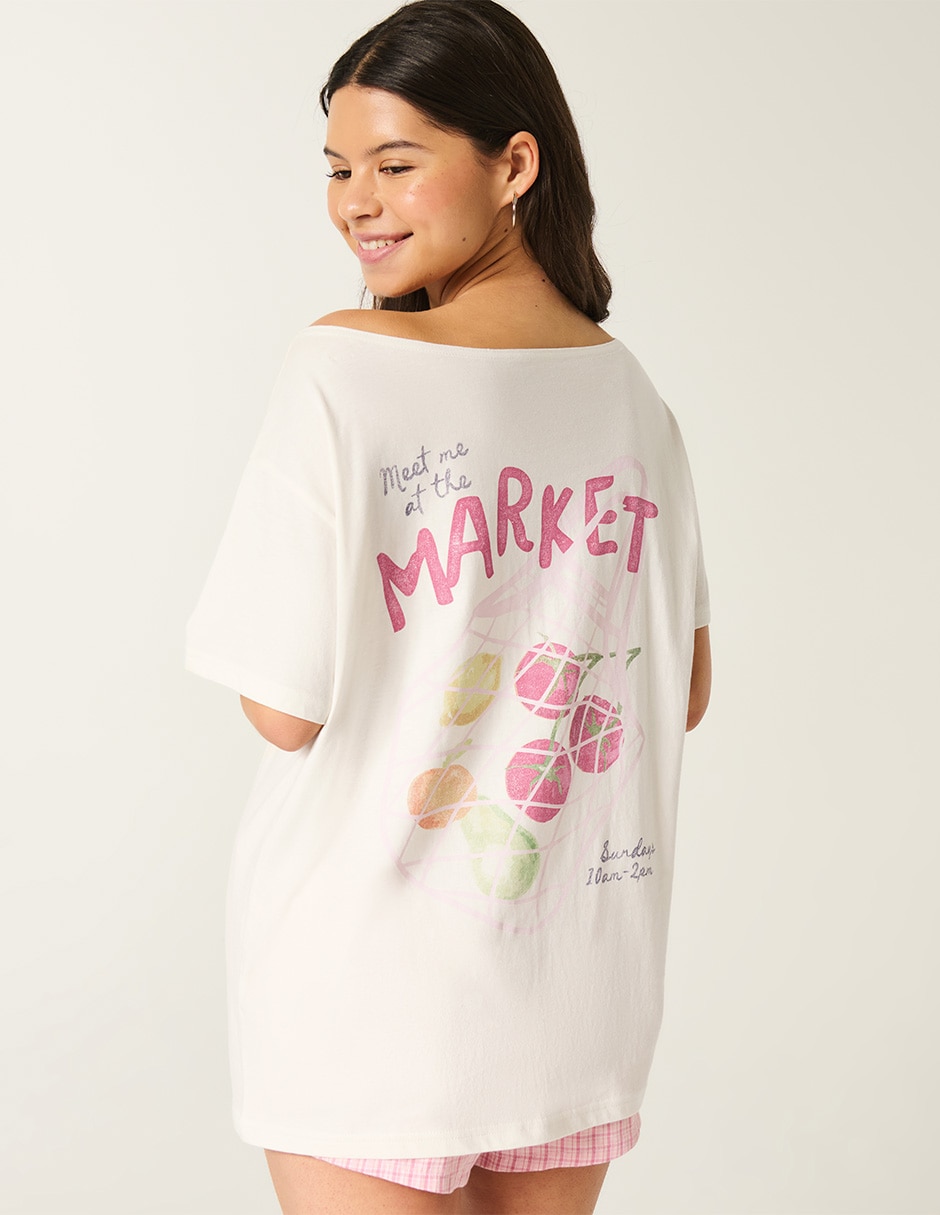 Playera manga corta cuello ojal para mujer 3