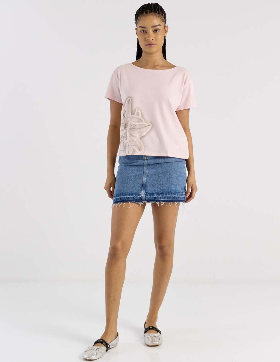 Playera manga corta cuello redondo para mujer 3