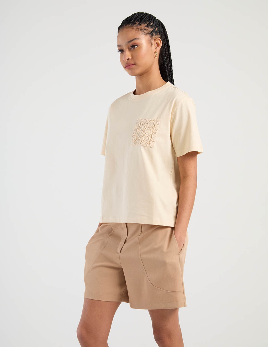 Playera manga corta cuello redondo para mujer 2