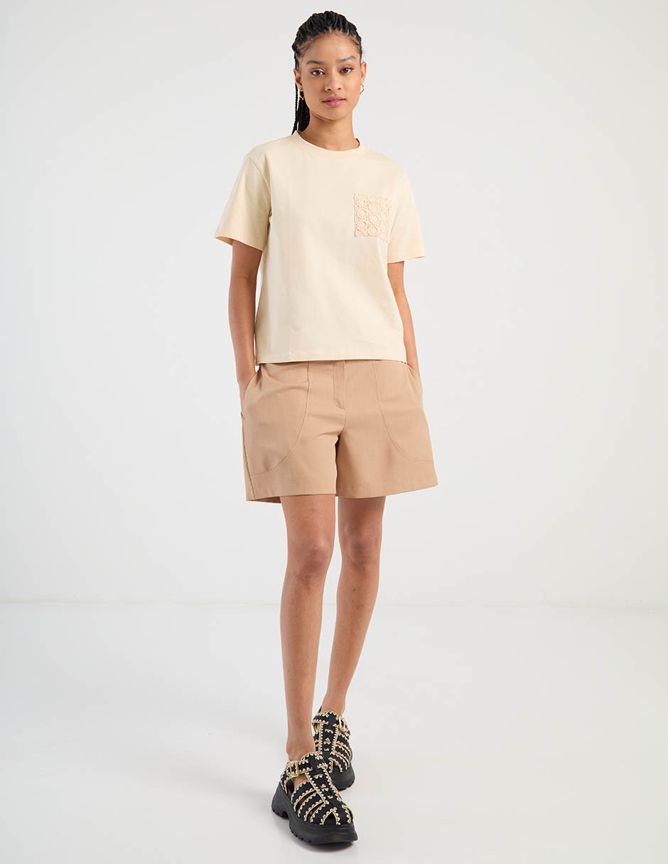 Playera manga corta cuello redondo para mujer 3