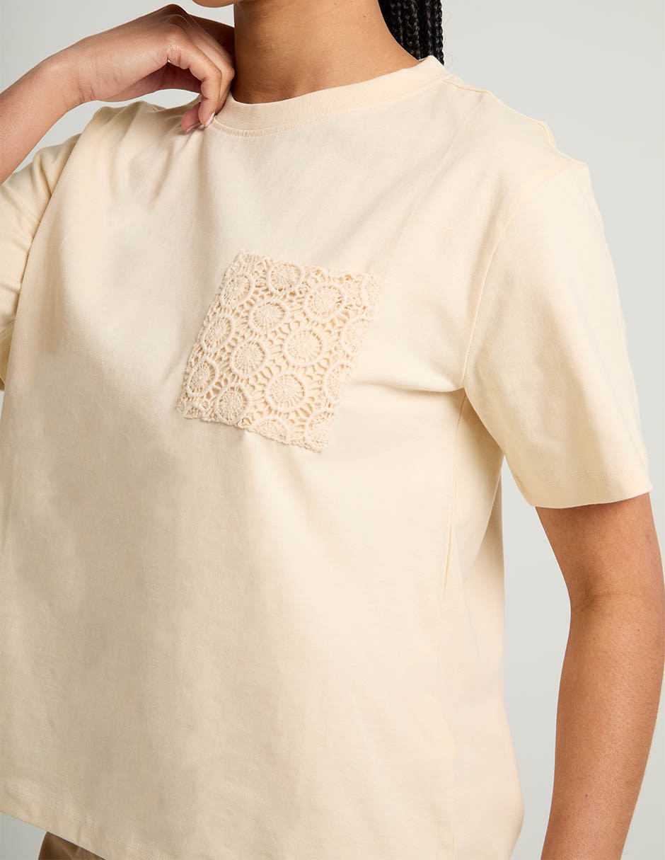 Playera manga corta cuello redondo para mujer 4