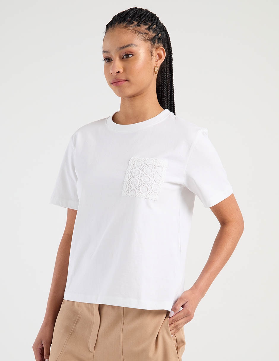 Playera manga corta cuello redondo para mujer Playera manga corta cuello redondo para mujer