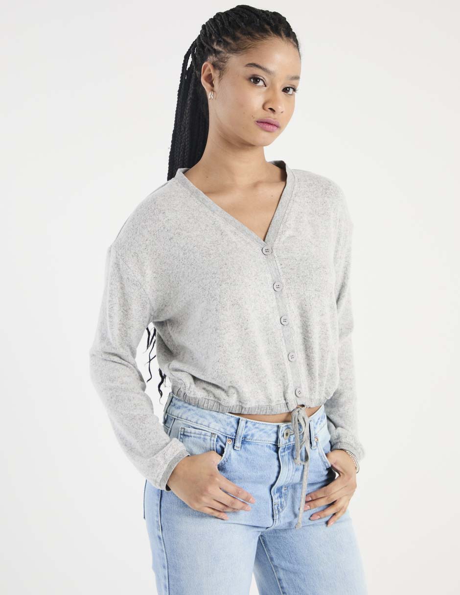 Suéter cuello V para mujer