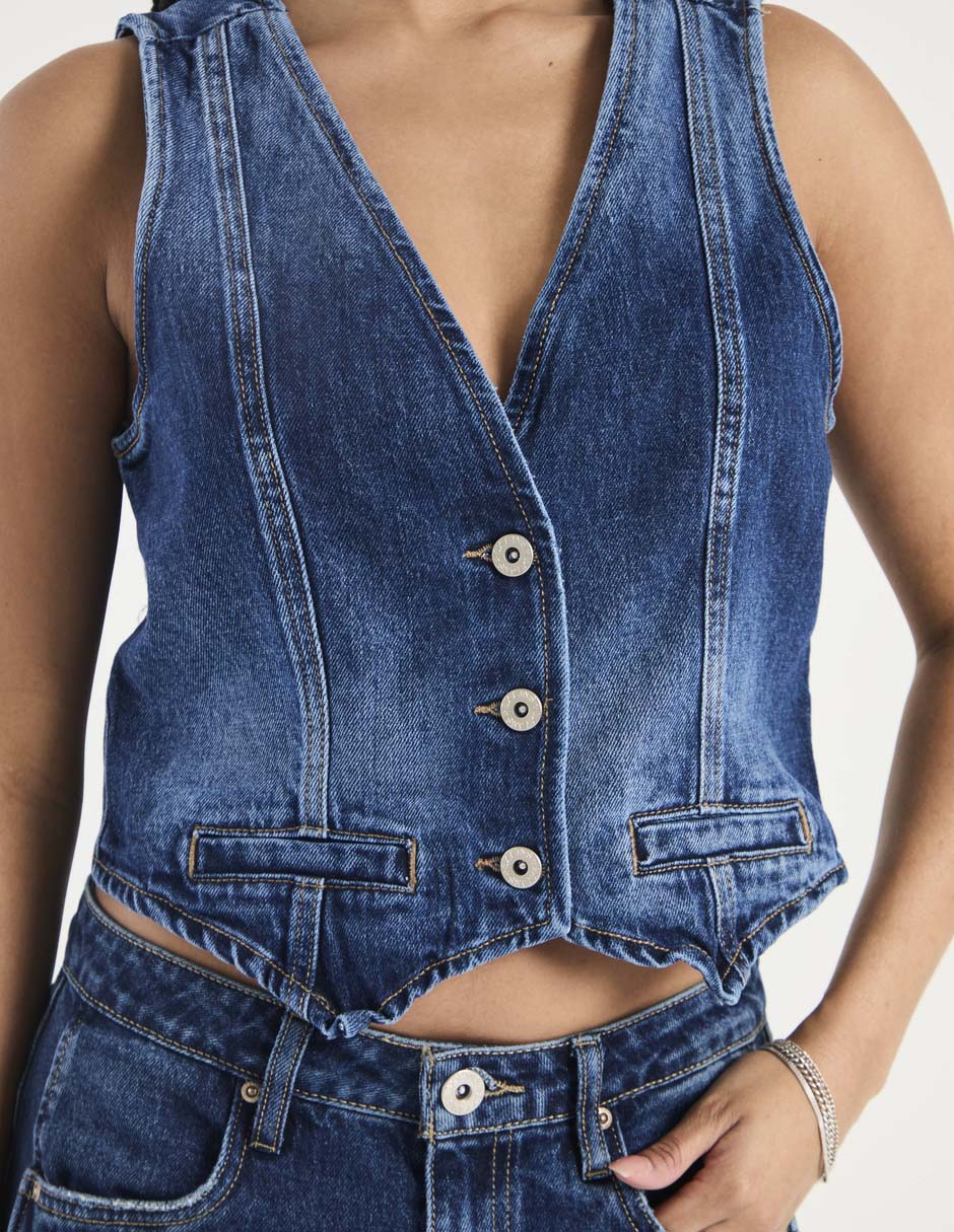 Chaleco de mezclilla para mujer 4