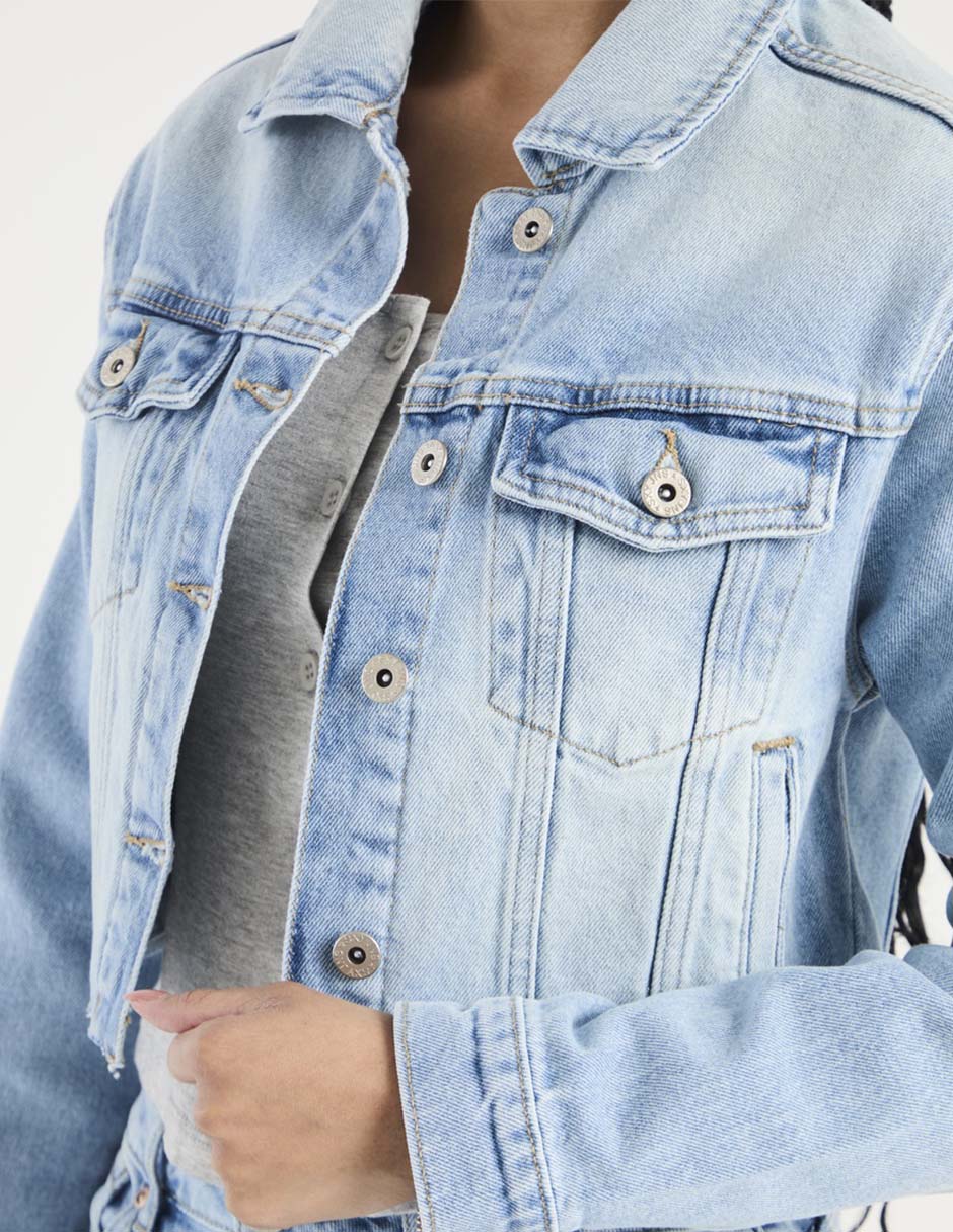 Chamarra denim de mezclilla para mujer 4