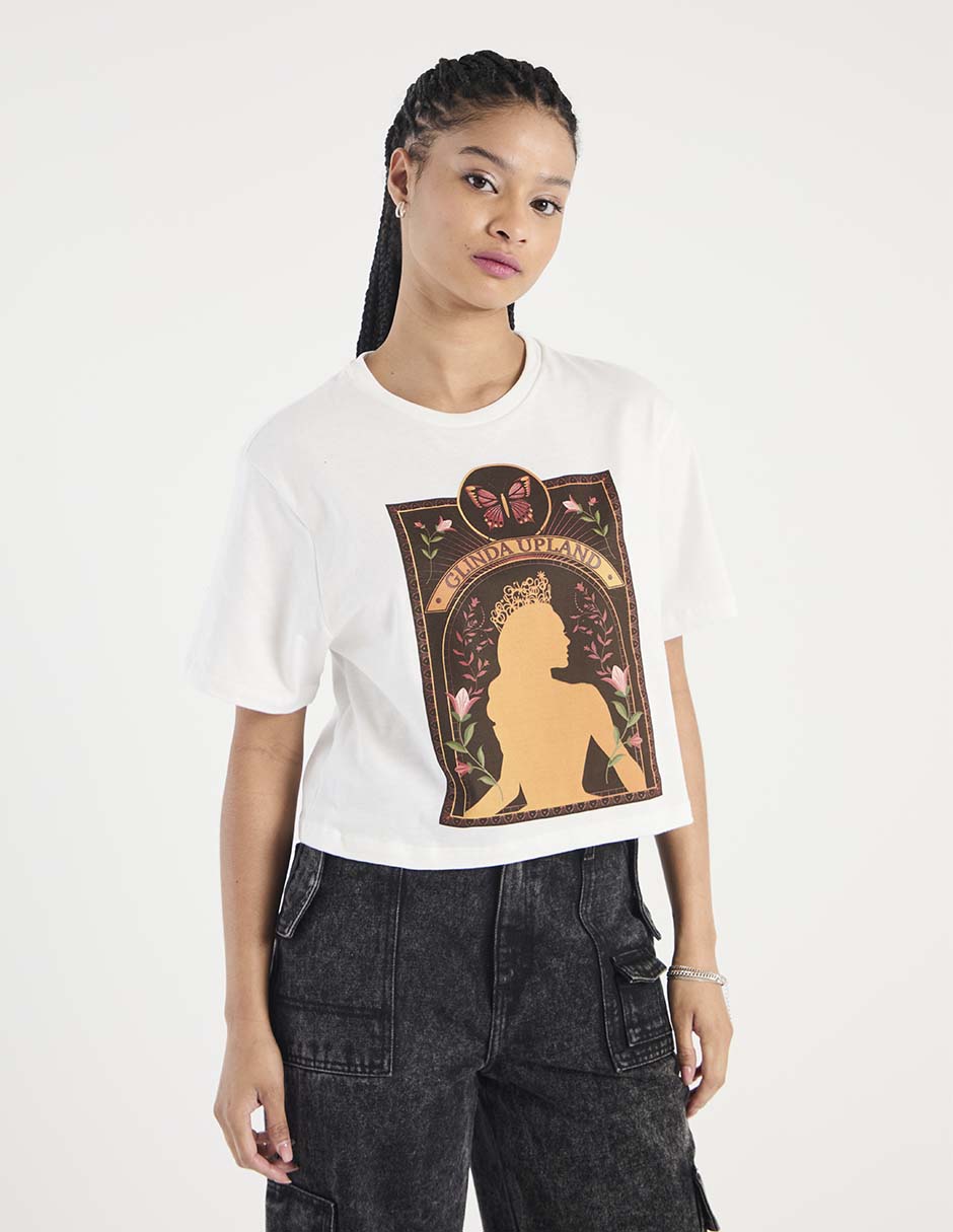 Playera manga corta cuello redondo para mujer Playera manga corta cuello redondo para mujer