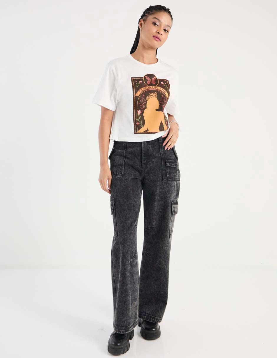 Playera manga corta cuello redondo para mujer 2