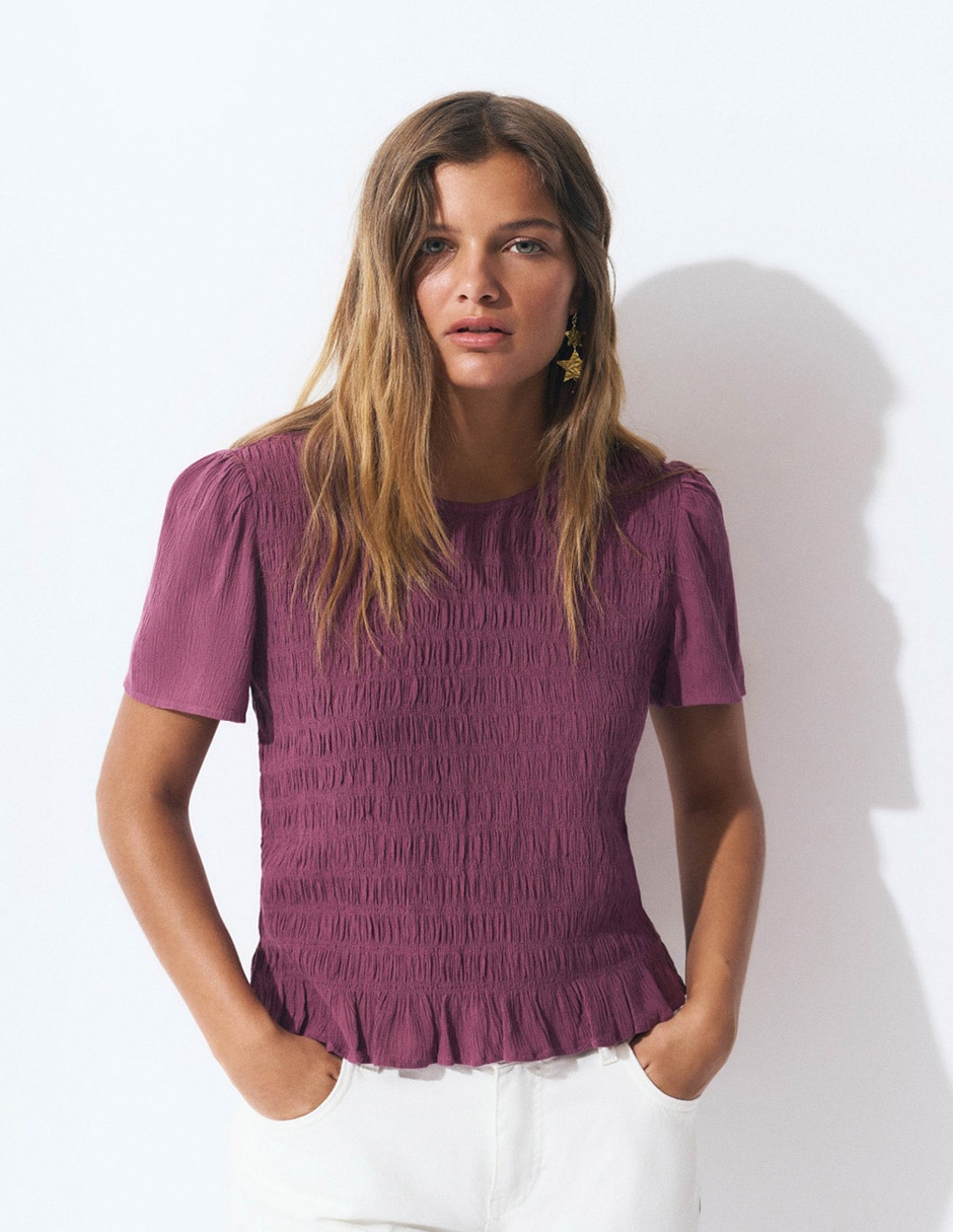 Blusa manga corta para mujer