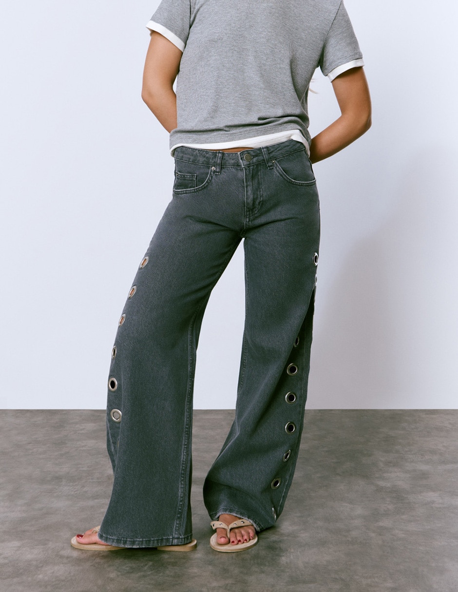 Jeans relaxed wide leg para mujer