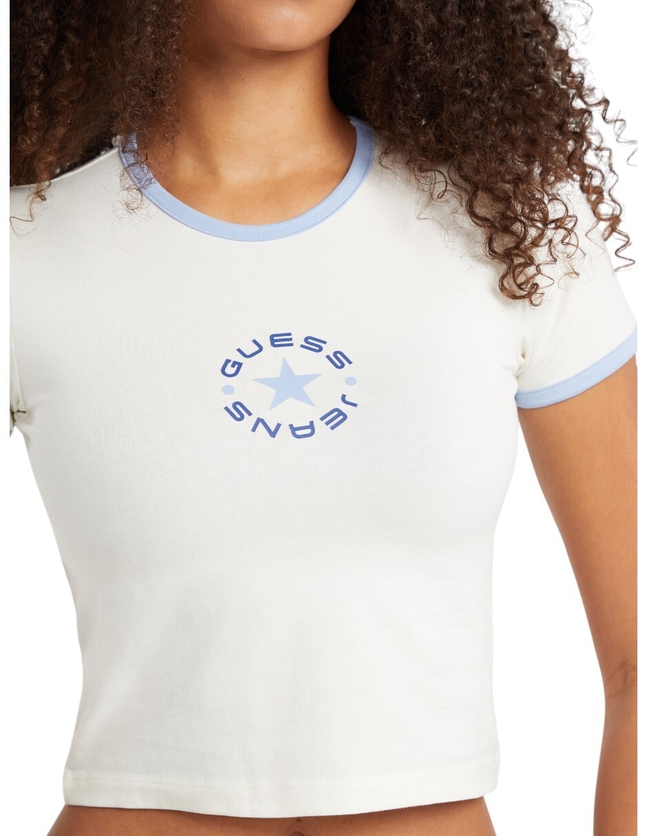 Playera manga corta cuello redondo para mujer 2