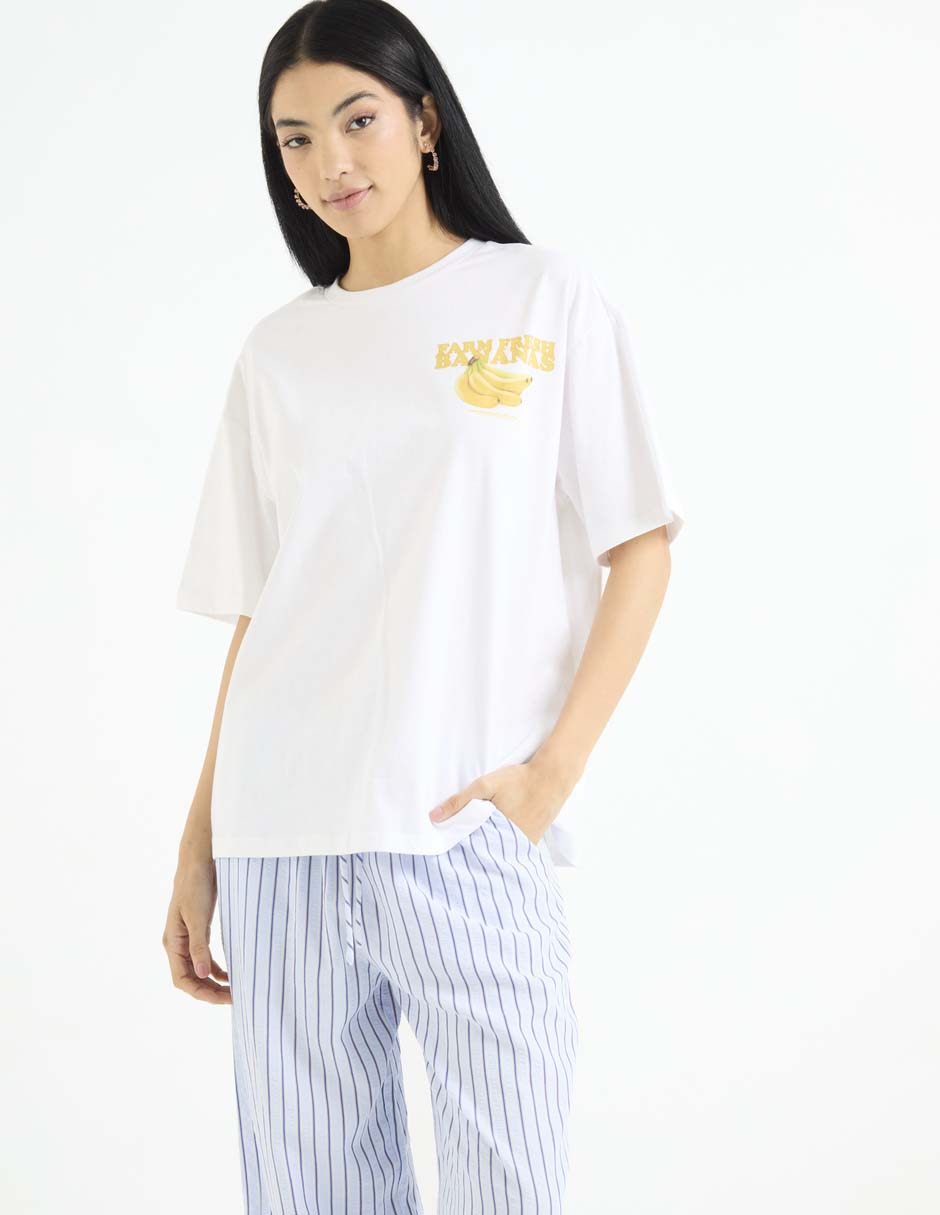 Playera manga corta cuello redondo para mujer Playera manga corta cuello redondo para mujer