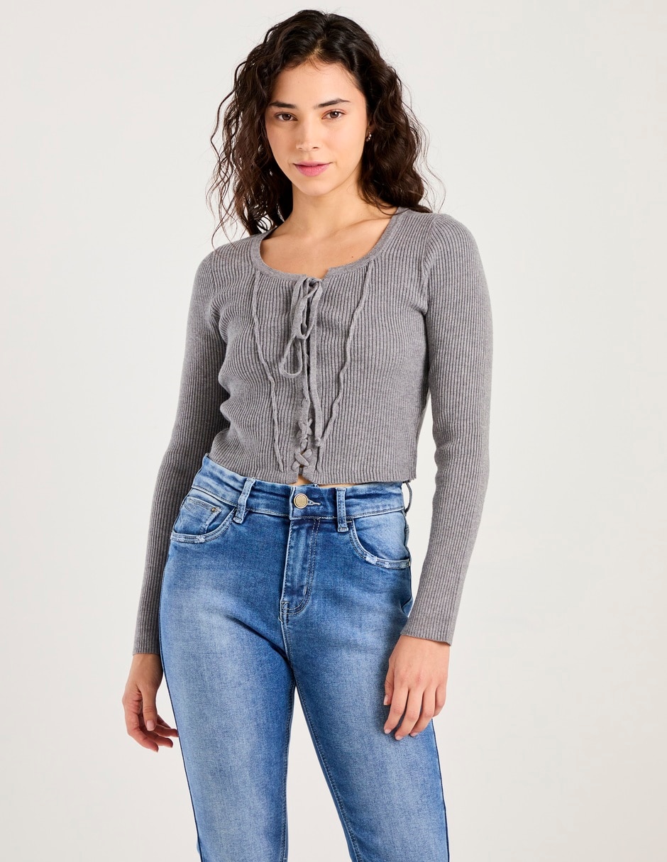 Suéter cuello redondo para mujer