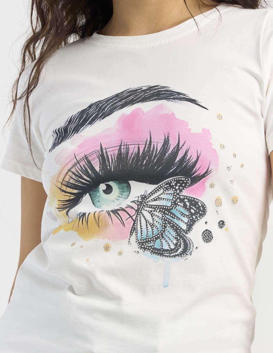 Playera manga corta cuello redondo para mujer 4