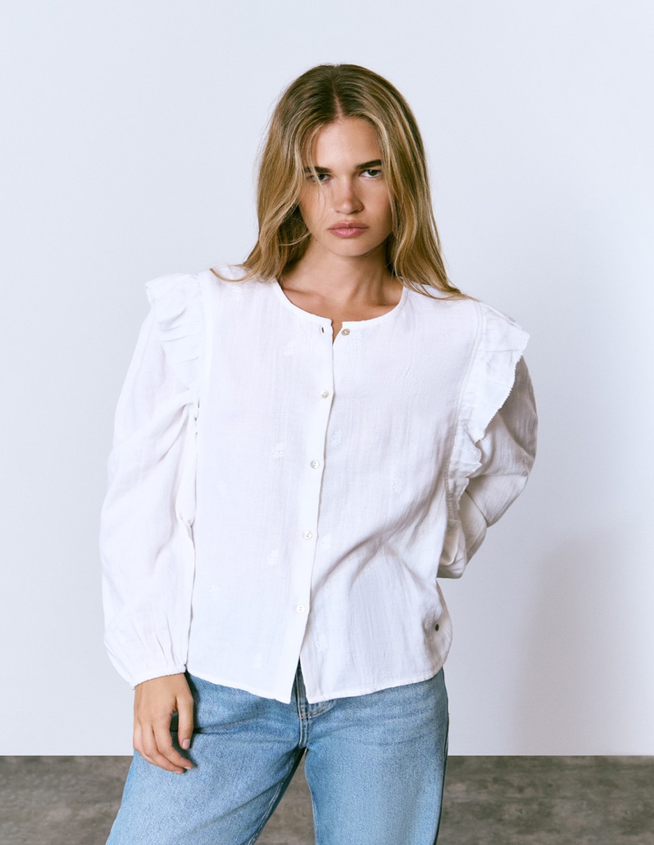 Blusa manga larga para mujer