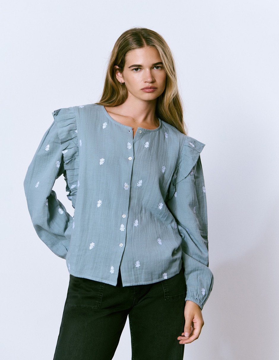 Blusa manga larga para mujer