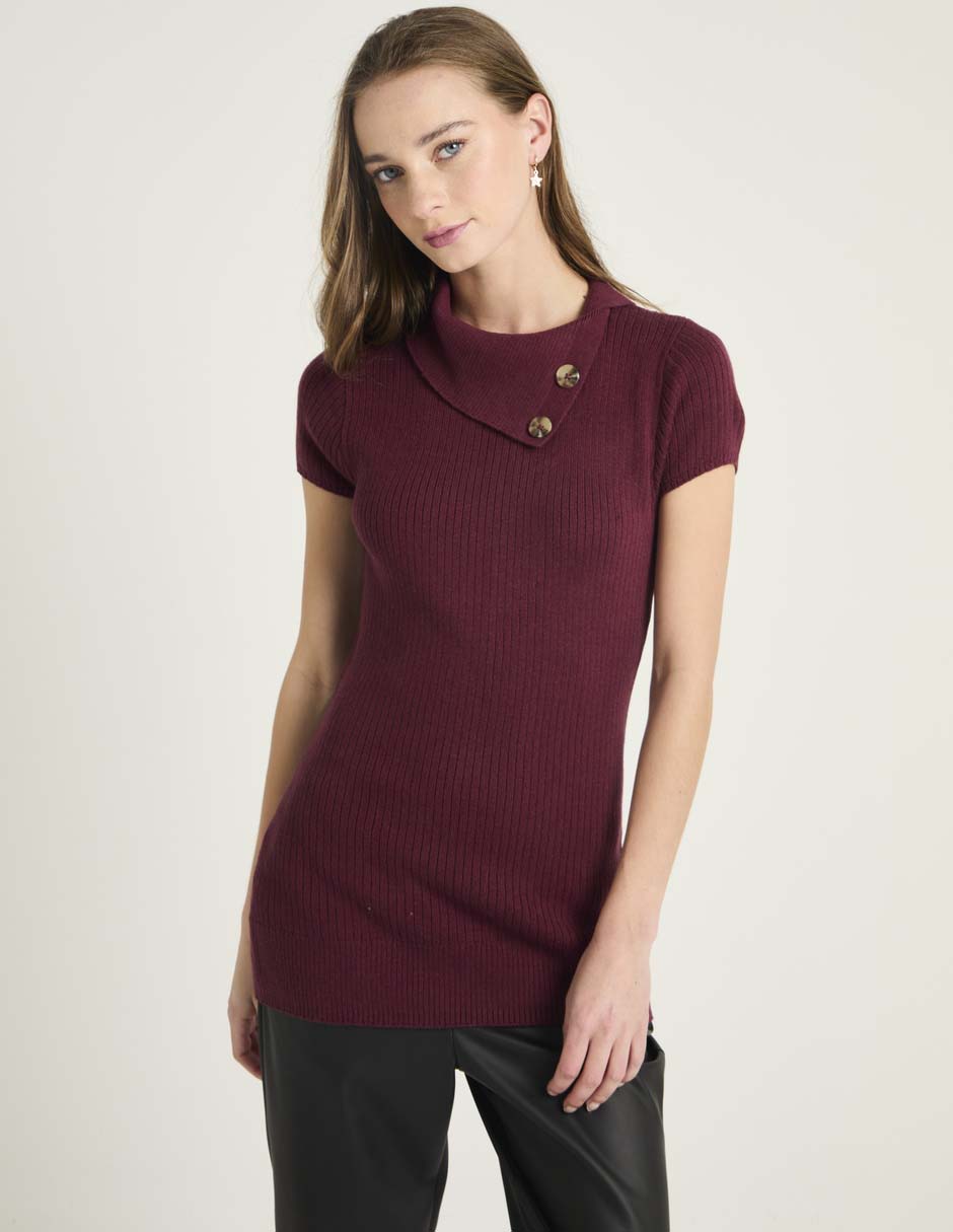 Suéter cuello asimétrico para mujer