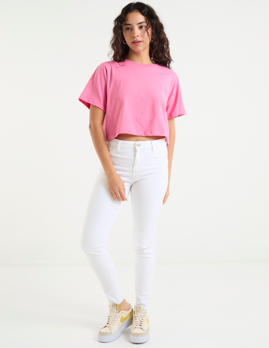 Playera manga corta cuello redondo para mujer 3