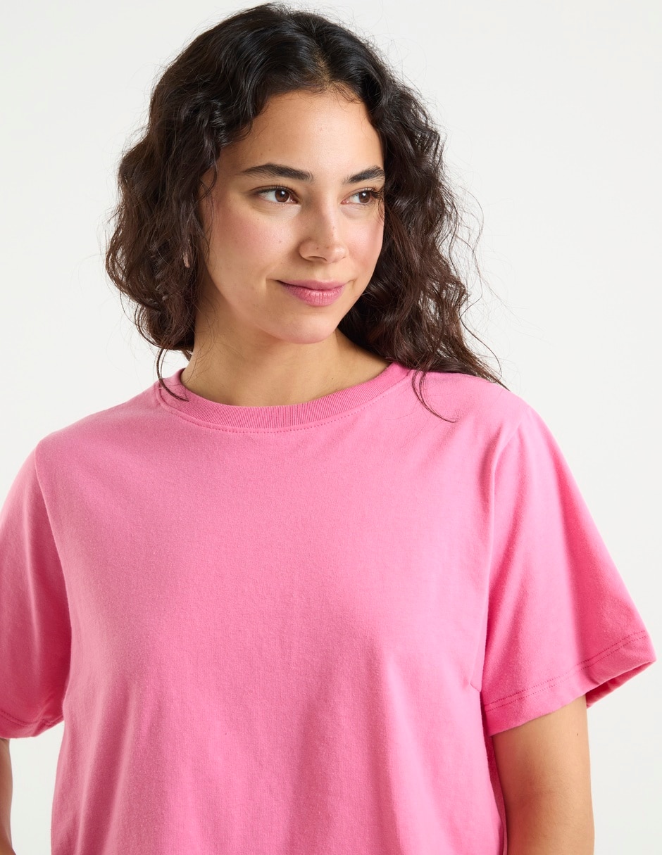 Playera manga corta cuello redondo para mujer 4