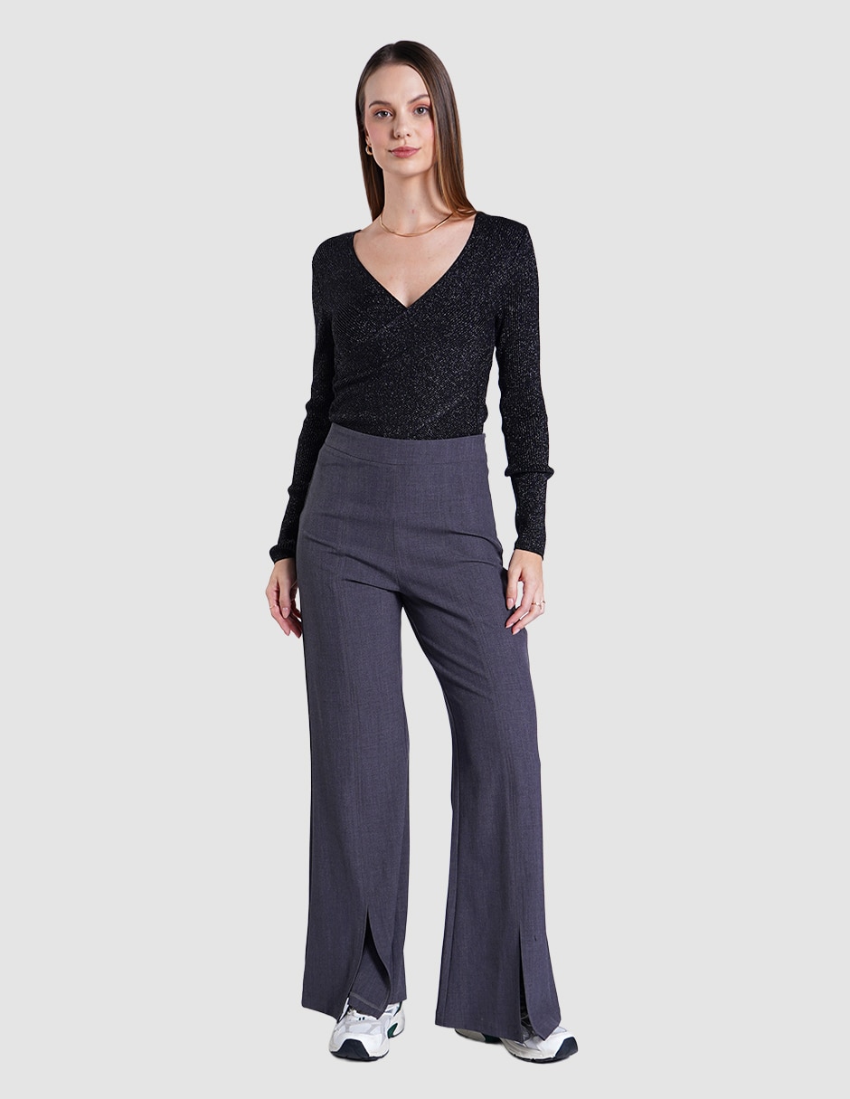 Pantalón flare regular para mujer