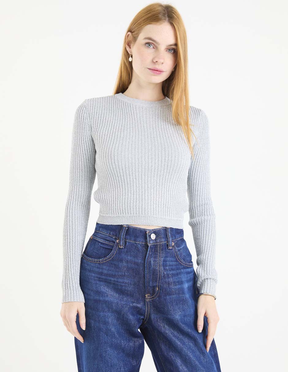 Suéter cuello redondo para mujer