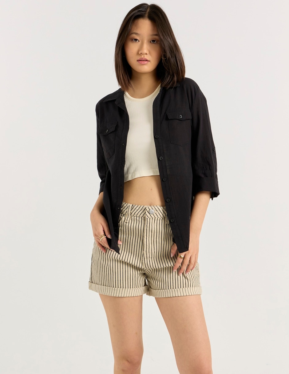 Blusa camisera manga larga para mujer 1